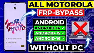 Motorola FRP Unlock Solution 2026 🔓 | Android 14–16 | No PC | No Google Play Services (Motorola)