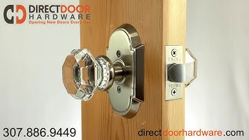 Emtek Old Town Clear Knob with Style #8 Rosette in Satin Nickel