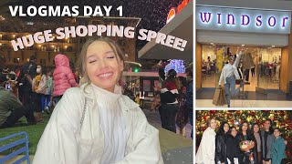 HUGE SHOPPING SPREE! + DINNER WITH FRIENDS ! // VLOGMAS DAY 1!