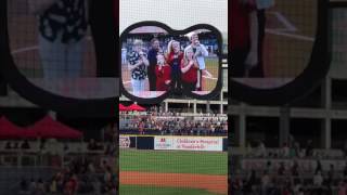 Martin Family Circus singing National Anthem, MILB Nashville Sounds vs. Iowa Cubs 6/15/17