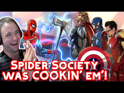 Top Tier ROASTING! | Avengers vs Spider Society in EPIC Crossover Battle! [REACTION]
