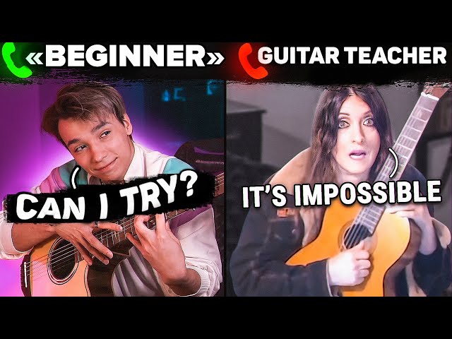 Professional GUITARIST Pretends to be a BEGINNER to Guitar Lessons | PRANK #2 class=