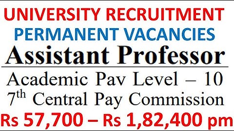 Direct Recruitment Permanent Assistant Professor Vacancies in Govt. College | Rs 1,82,400 pm 7th CPC