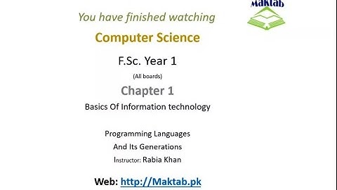 FSc Computer Science Book 1, CH 1, LEC 25 : Programming Languages And It