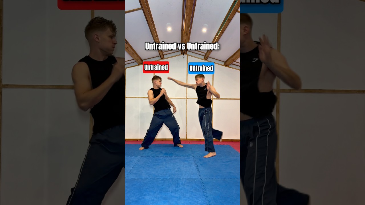 When 2 UNTRAINED people fight…😂