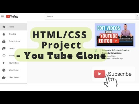 How to create YouTube clone using HTML and CSS?/ Beginners Project