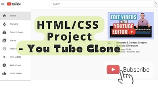 How to create YouTube clone using HTML and CSS/ Beginners Project