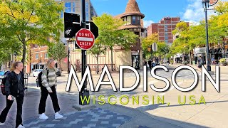 A drive through of Downtown Madison, Wisconsin USA 🇺🇸  4K UHD