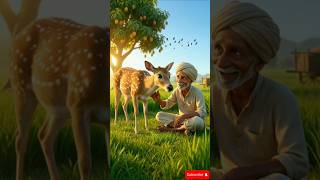 AI Generated Story: Farmer Helps Injured Deer Back to Life 🦌❤️ #shorts #ai #deer