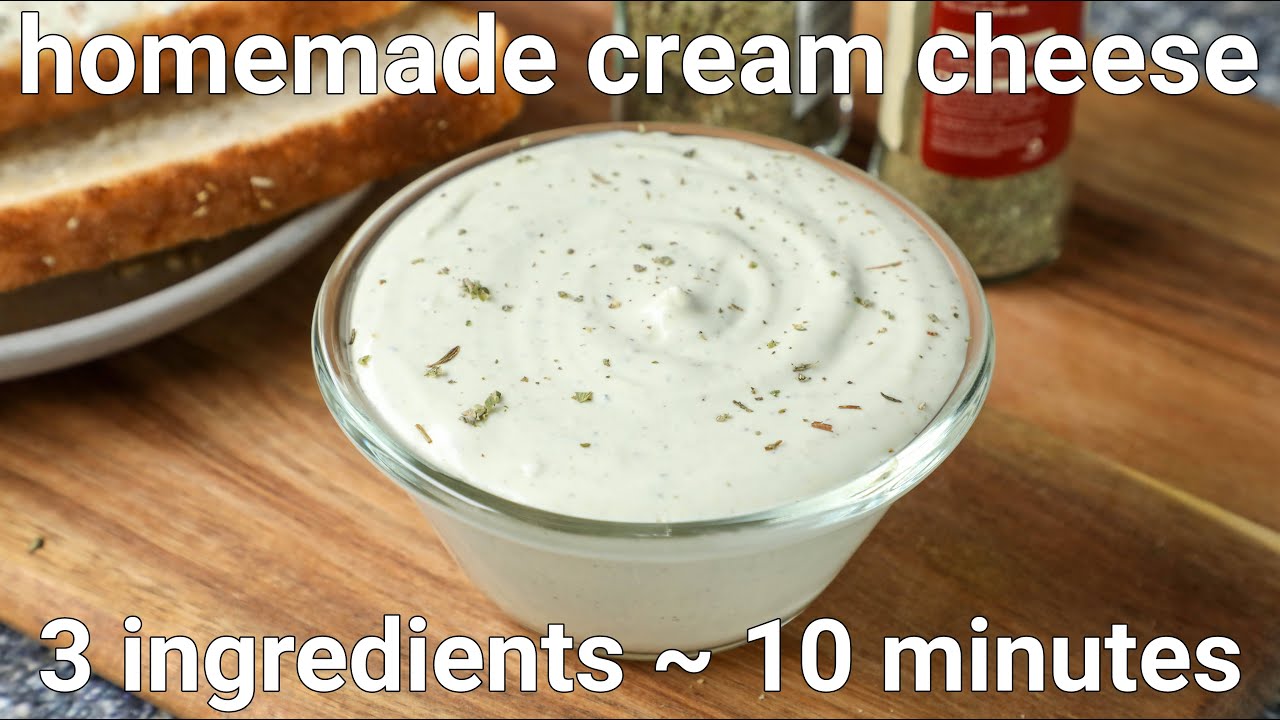 homemade cream cheese spread with paneer/chenna | mixed herb cream cheese as spread or dip | Hebbar | Hebbars Kitchen