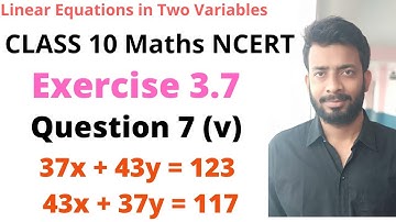 Class 10 Linear Equations Most important Question Exercise 3.7 Optional Questions Question 3.7 3 (v)