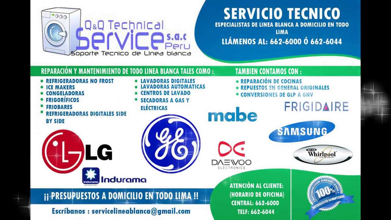 Servicio técnico en Lima Linea blanca YouTube