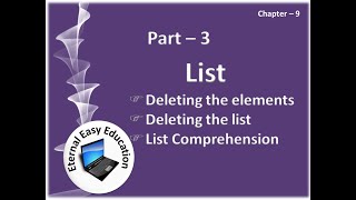 TN 12th computer science (chapter - 9) List (part 3 Deleting the elements in list)