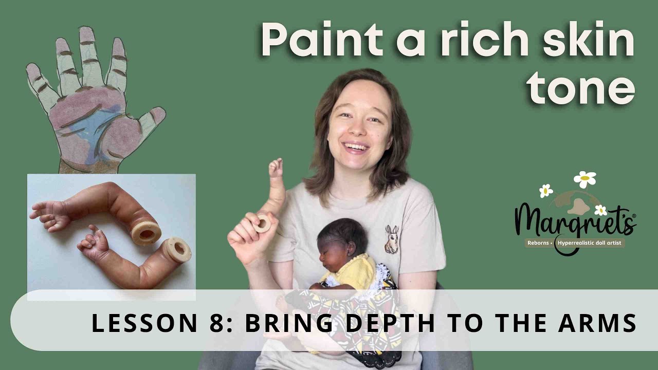 How to paint an Eritrean reborn doll lesson 8: bring depth to the arms