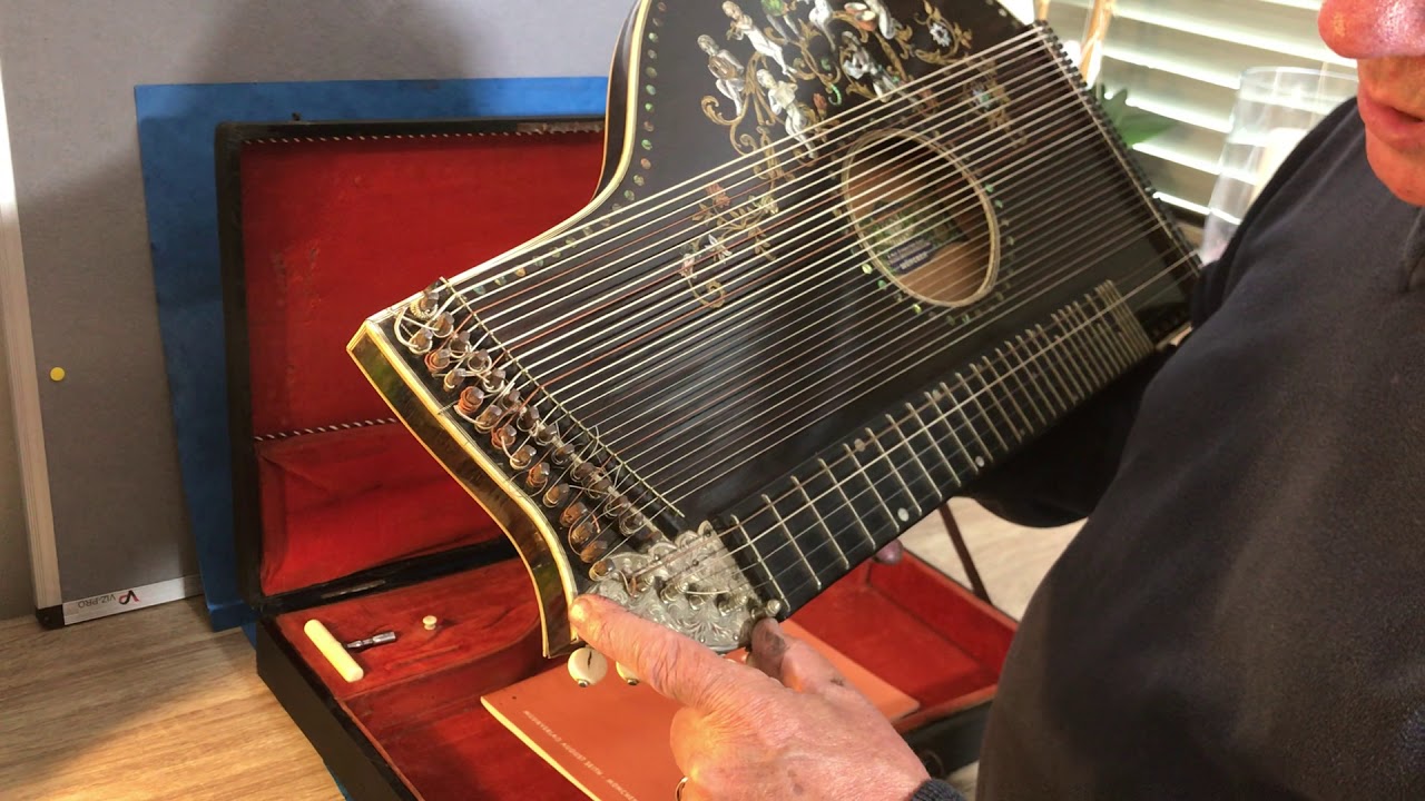A Rare Victorian German Accordion keyboard Zither In Rosewood and