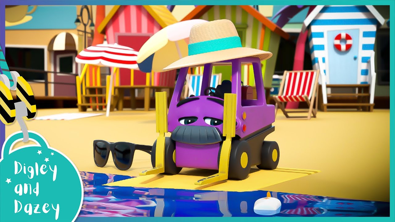 Construction Friends At The Beach 🚧 🚜 | Digley and Dazey | Kids