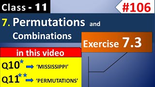 Chapter 7 Exercise 7.3 Q10, Q11 || Class 11 Permutation and Combination || Ch 7 Maths Class 11