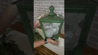 Easy diy lantern topper❤️🎄#holidaydecor #christmastablescape