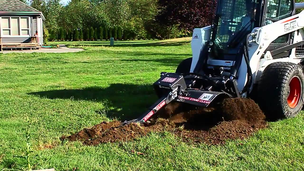 Bradco Trencher Attachment for Skid Steer Loaders Overview and Demo