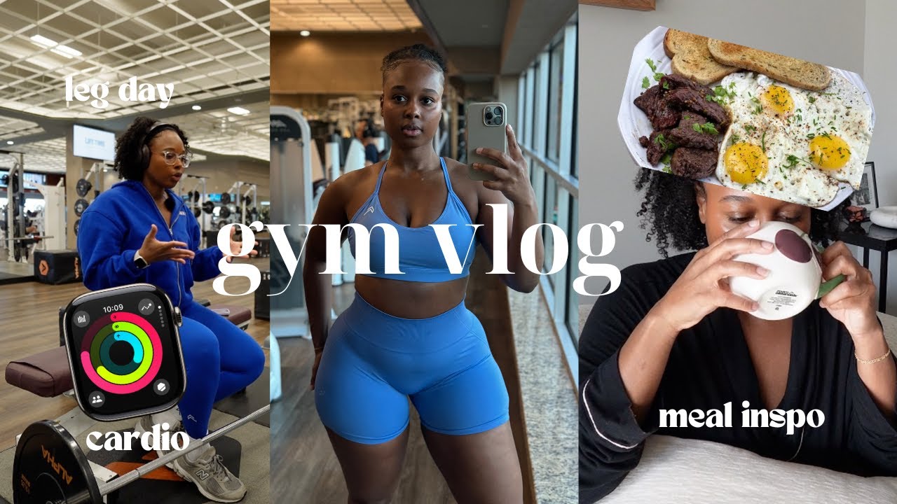 GYM VLOG & MEALS WITH A PERSONAL TRAINER | my leg day, what I eat in a ...