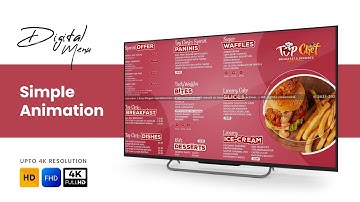 STANDARD — Pro Animated Menu | Horizontal Screen | Digital Menu | Digital Signage | Menu Board