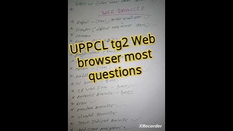 #UPPCL tg2 Web browser computer most important questions#uppcl #examdate #uppclexam #uprvunl #je
