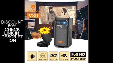 VEVSHAO V30 1080P Portable LED DLP Projector with Built-in Battery Smart Wifi Android System 3D Read
