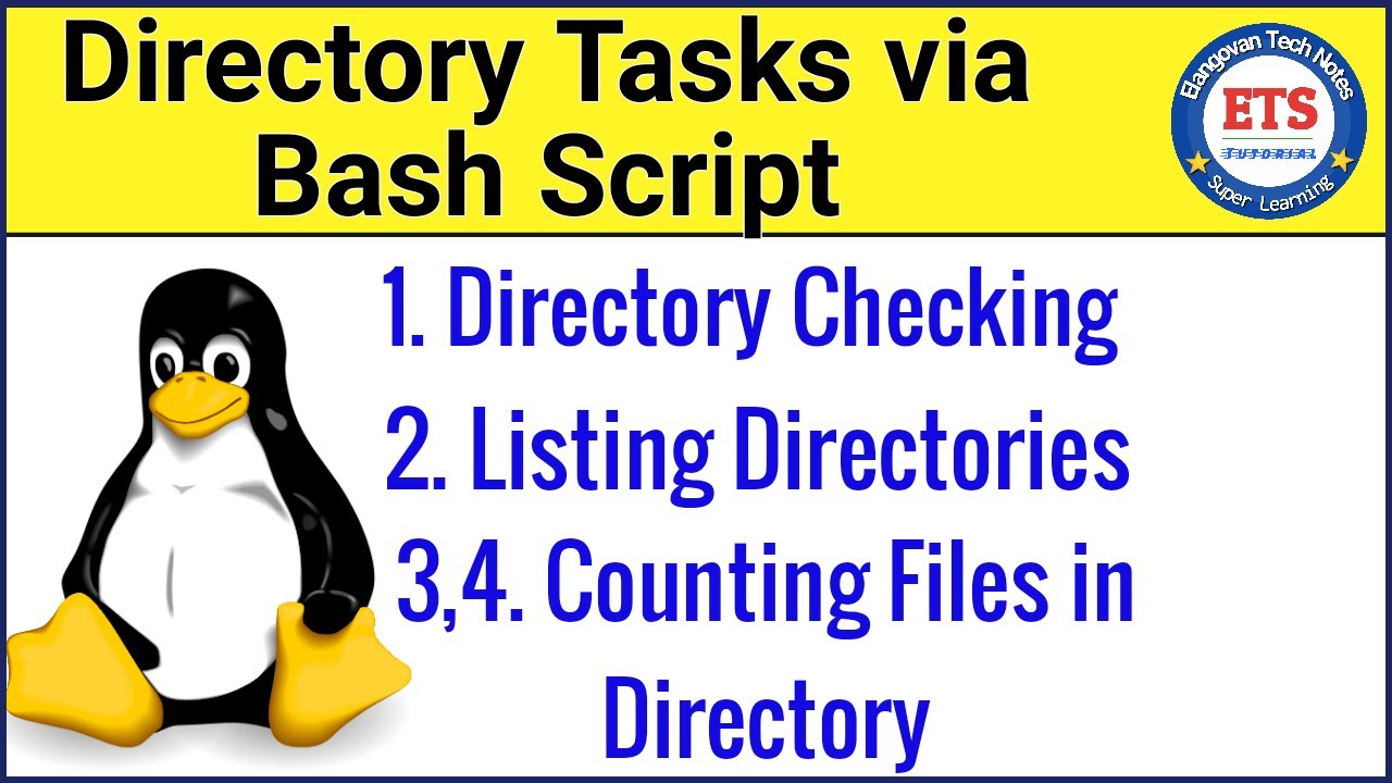 Bash Script for Directory Tasks - Directory Exists, Counting Files in Directory & Sub Directories - YouTube Bash Script For Directory Tasks - Directory Exists, Counting Files In Directory & Sub Directories - Youtube