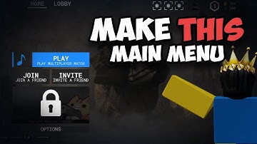 How To Make A Roblox GUI Main Menu- Roblox Studio Tutorial