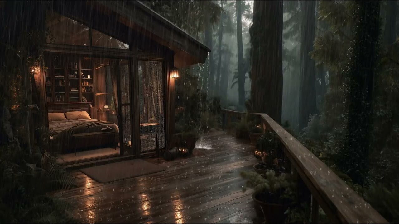 Полуночный дождь в лесу 🌲 | Спокойные звуки дождя для глубокого сна