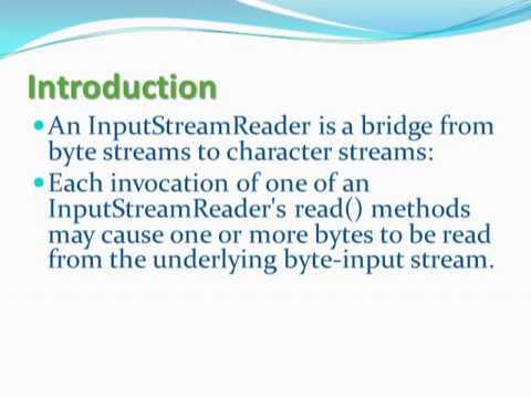 JAVA  - InputStreamReader Class