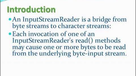 JAVA  - InputStreamReader Class