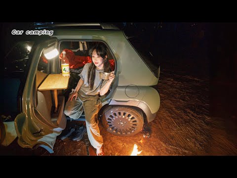 PV5 Injured, Retired Casper Back on Duty🚙🫡 / Solo Car Camping by the Sea / Prawns & Makgeolli🍶