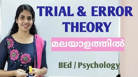 Trial and error theory of learning in Malayalam