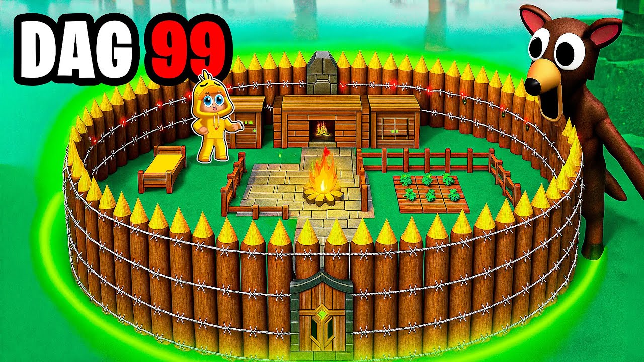 Ik BOUW Het VEILIGSTE KAMP In 99 Nachten Overleven In Het Bos! (Roblox)