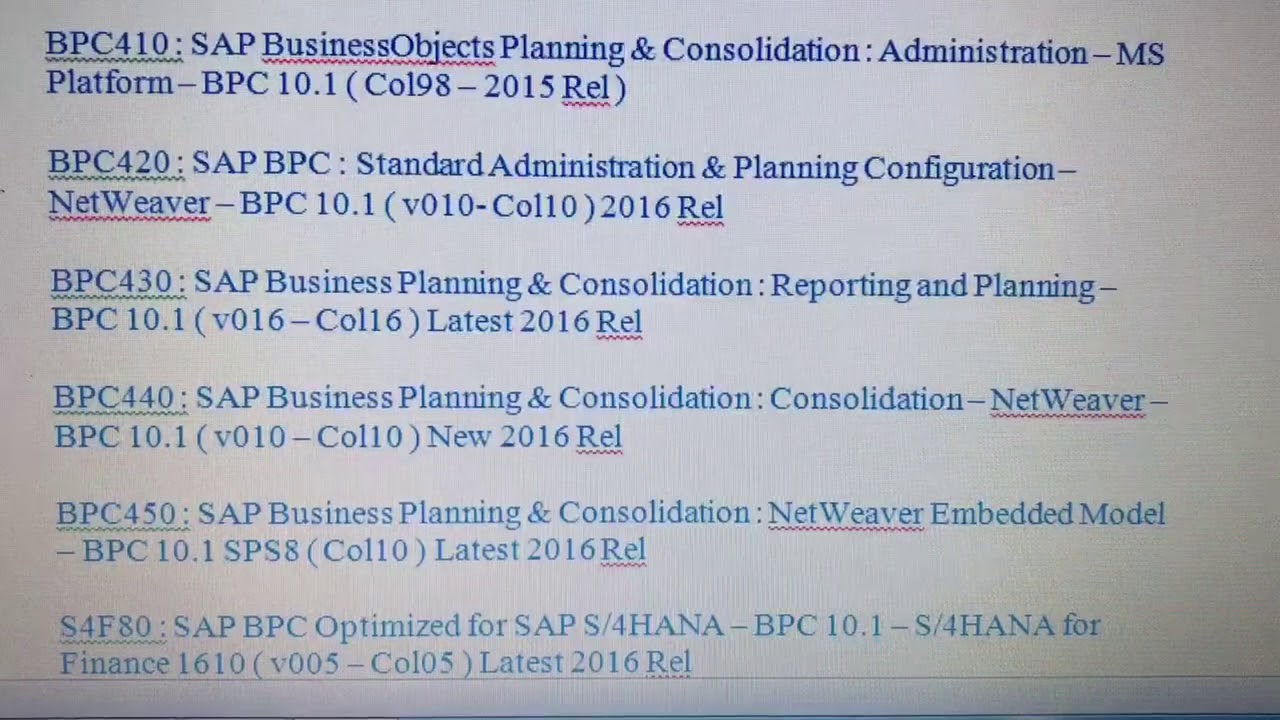 SAP BPC Certification Materials Download