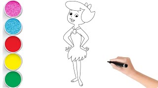 How to Draw Betty Rubble from The Flintstones / Drawing Betty Rubble&#39;s Expressions: Happy &amp; More