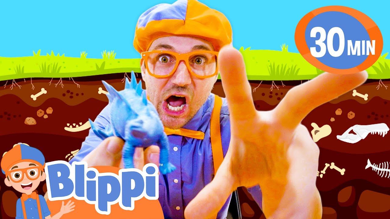 Digging for Fossils & Learning about Dinosaurs | BEST OF BLIPPI TOYS | Educational Videos for Kids