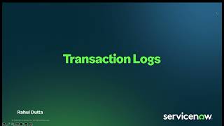 Transaction Logs
