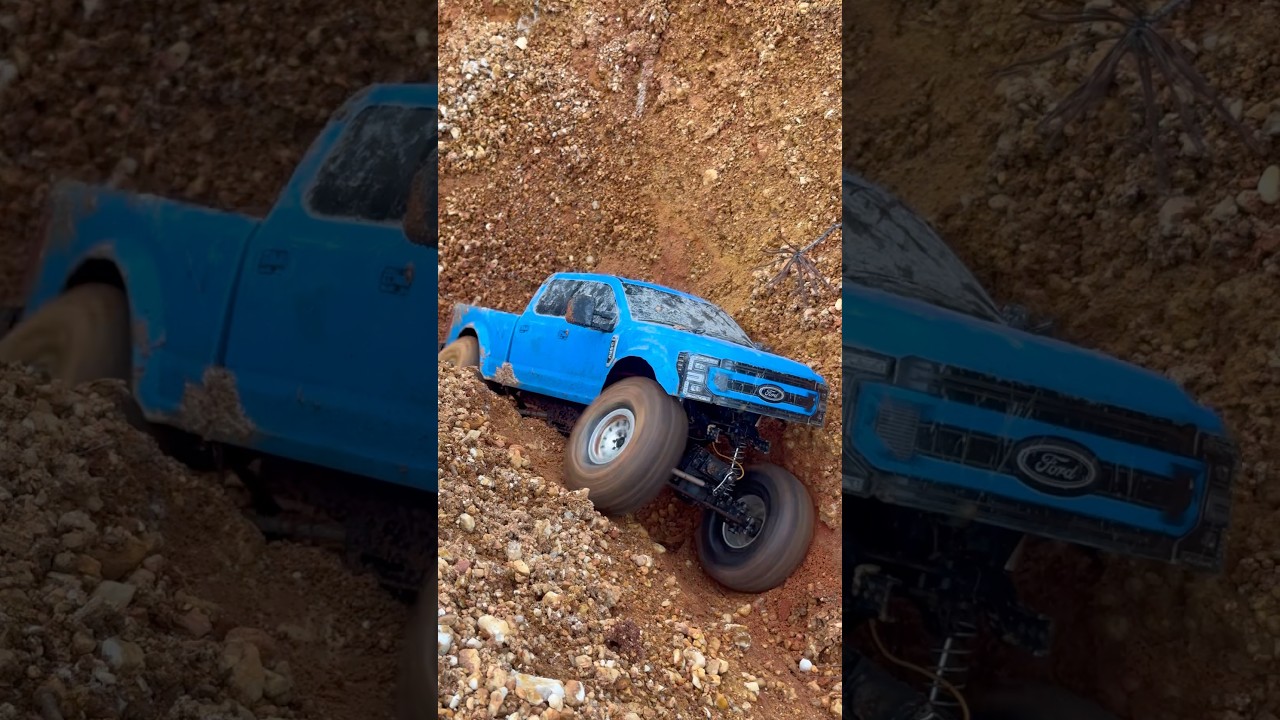 Модифицированный радиоуправляемый Cen F250 масштаба 1/10 пожирает всё вокруг! 