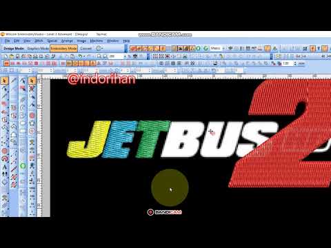 Belajar desain wilcom, Tutorial wilcom, Desain Bordir JETBUS 2 #wilcome2