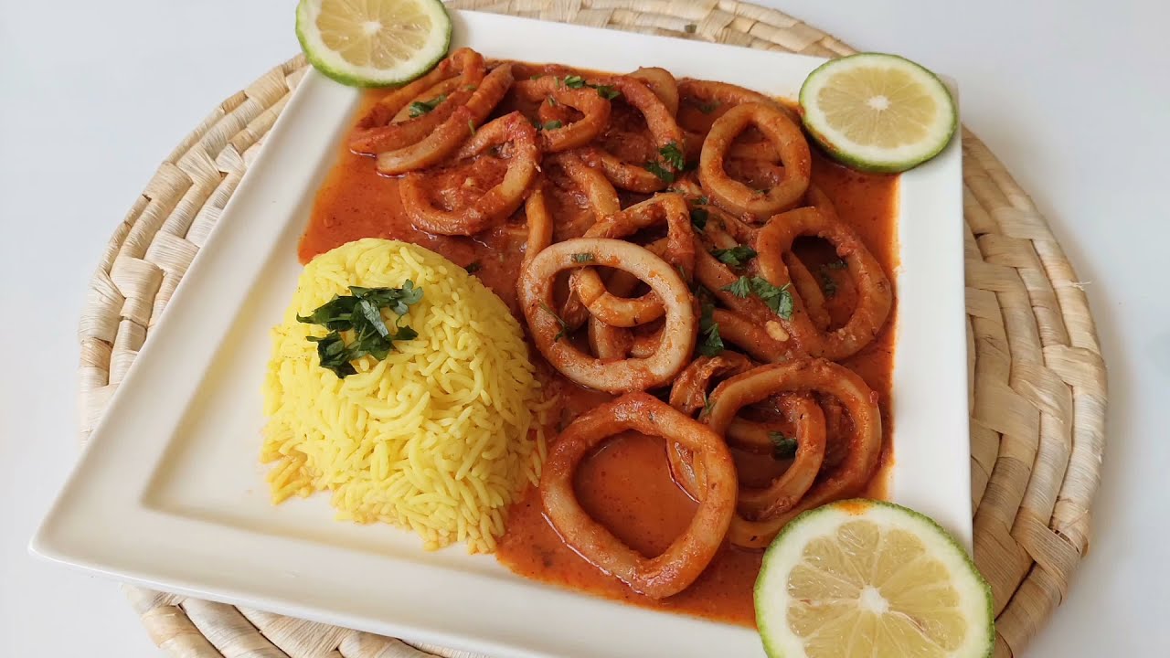 طريقة طهي شرائح الكلمار مع الارز الأصفر وسر بنتها مام يكون كونجلي (شطيطحة كلمار )