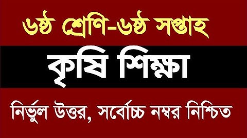 Class 6 Agriculture Assignment Answer 6th Week | ৬ষ্ঠ শ্রেণির কৃষিশিক্ষা এ্যাসাইনমেন্ট ৬ষ্ঠ সপ্তাহ