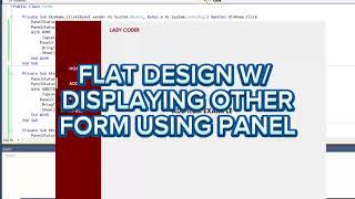 How to display form in a panel | FLat design in vb.net