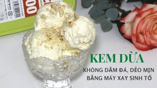 How to make smooth coconut ice cream without machine, not icy, not too hard when storing 
