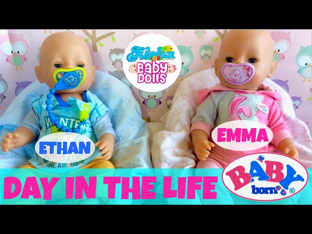 🤗 Wow! Baby Born Twins: Day In the Life - Super Compilation! Feeding + Changing + Outings + Bath! class=