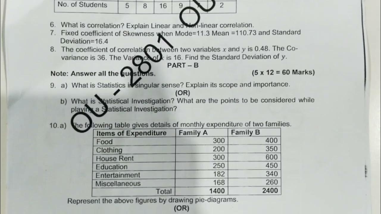 business statistics 3Sem 2022 question paper YouTube