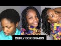 DIY CURLY BOX BRAIDS ON SHORT NATURAL HAIR | LAYERED BOX BRAIDS WITH EXTENSION