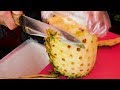 파인애플 자르기 달인 50년 전통 남대문 과일집 $1 Pineapple cutting Amazing Fruit Cutting Skills  Korean Street Food