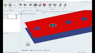 HyperMesh 2023: Create 1D bolts to connect multiple shell plates and Auto trim holes